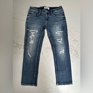 Stella Distressed low rise cropped straight Jeans in Blue size 26